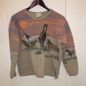 Awesome Vintage Painted Horse Sweatshirt sz. M